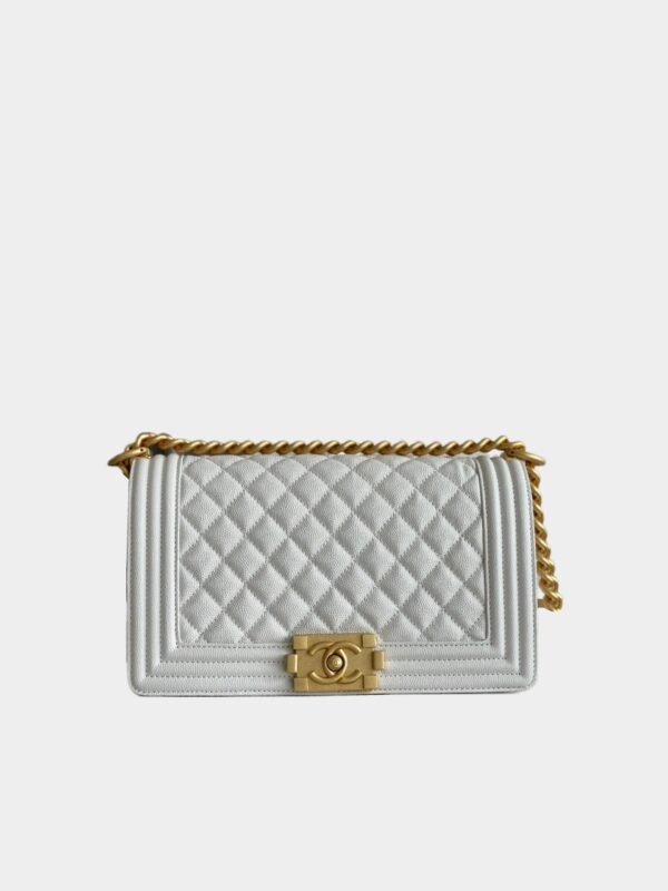 BOY CHANEL HANDBAG Grained Calfskin & Ruthenium-Finish Metal