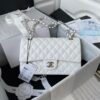 A CHANEL CF CLASSIC 11.12 Lambskin Handbag White
