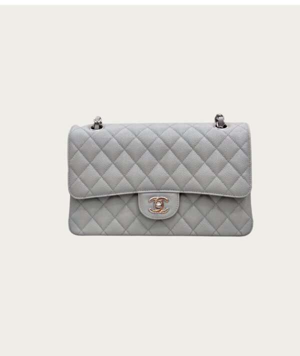Chanel CF Classic 11.12 Handbag Grained Calfskin Silver buckle
