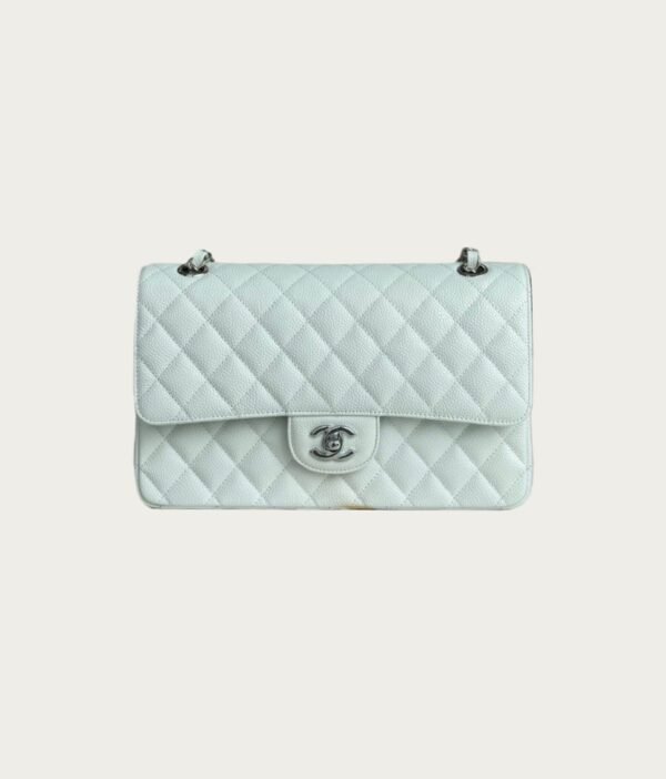 Chanel CF Classic 11.12 Handbag Grained Calfskin Silver buckle