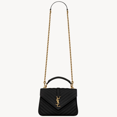 YSL 邮差包 黑色 (1) YSL COLLÈGE MEDIUM IN QUILTED LEATHER