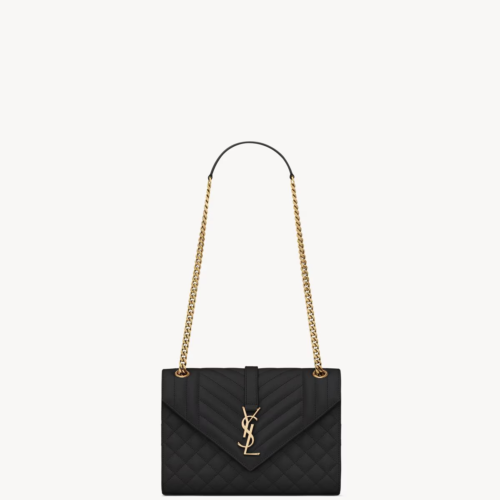 ysl 信封包 中号 (1) YSL ENVELOPE IN QUILTED GRAIN DE POUDRE EMBOSSED LEATHER BAG