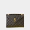 YSL ENVELOPE IN QUILTED GRAIN DE POUDRE EMBOSSED LEATHER BAG