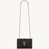 YSL ENVELOPE IN QUILTED GRAIN DE POUDRE EMBOSSED LEATHER BAG