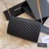 YSL CLASSIC CASSANDRE CHAIN WALLET IN GRAIN DE POUDRE LEATHER