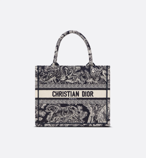 Small Dior Tote Bag Jouy print embroidery