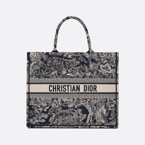 Large Dior Tote Bag Jouy print embroidery