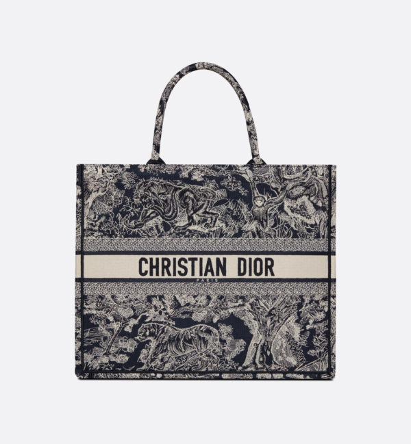 Large Dior Tote Bag Jouy print embroidery