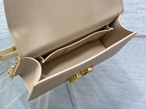 DIOR 30 Montaigne East-West Bag with Chain Apricot color