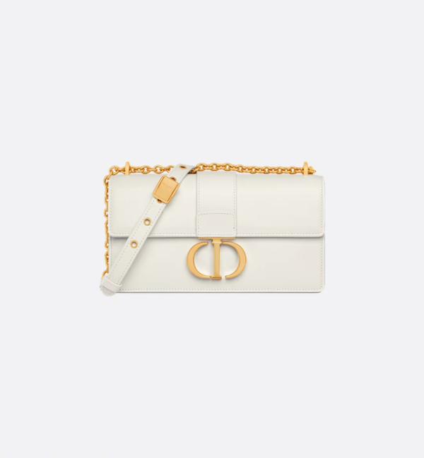 DIOR 30 Montaigne East-West Bag with Chain white