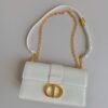 DIOR 30 Montaigne East-West Bag with Chain white