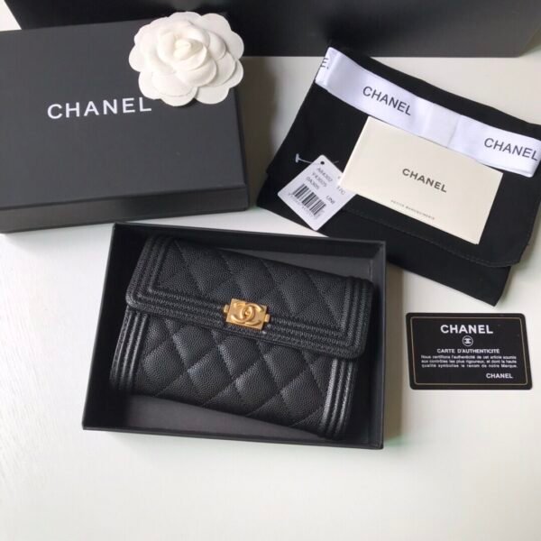 CHANEL leboy medium trifold wallet