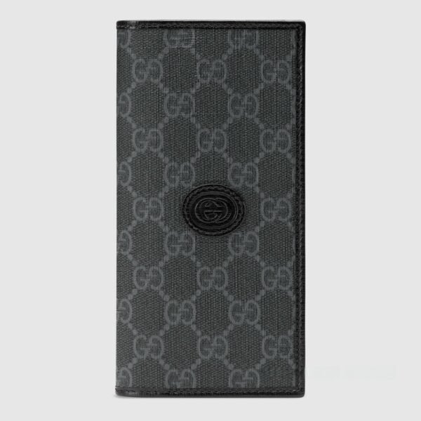 GUCCI Interlocking Double G Long Wallet GG Supreme Canvas 672947