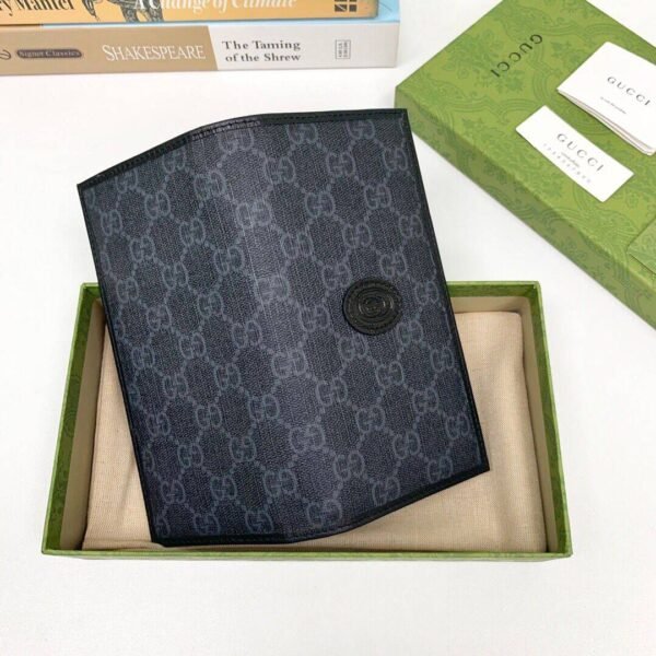 GUCCI Interlocking Double G Long Wallet GG Supreme Canvas 672947
