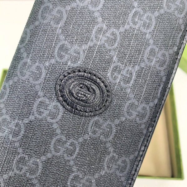 GUCCI Interlocking Double G Long Wallet GG Supreme Canvas 672947