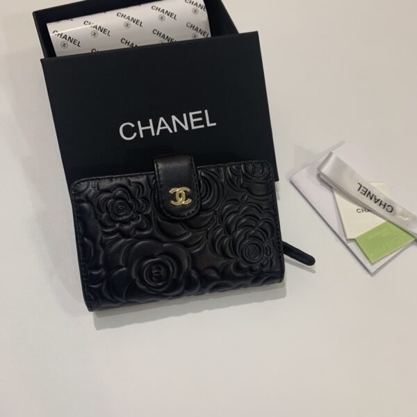 Chanel Camellia Lambskin Wallet