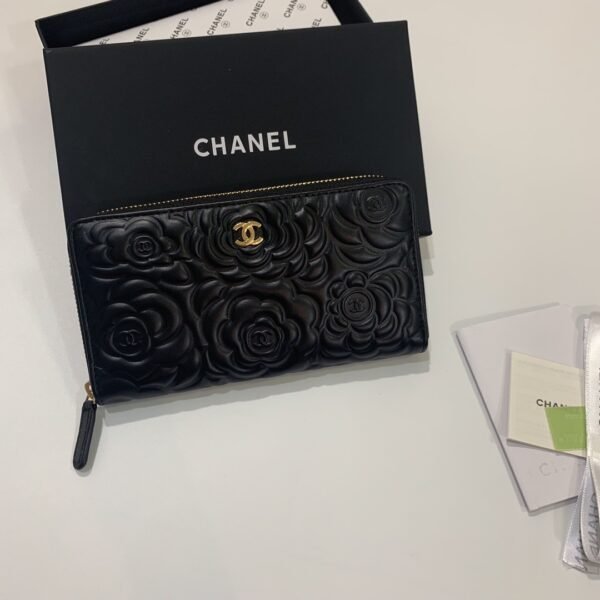 Chanel Camellia Lambskin Wallet