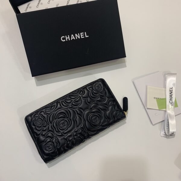 Chanel Camellia Lambskin Wallet