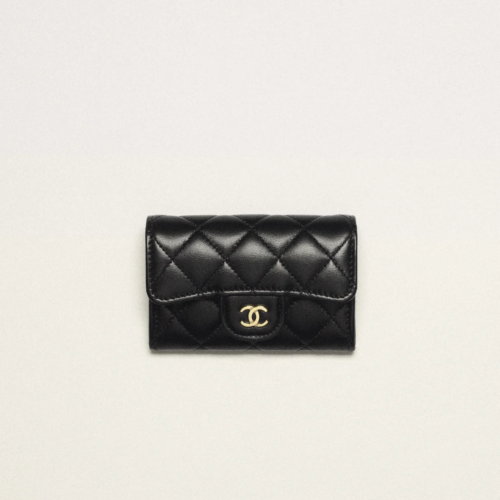 Chanel Classic Card Holder/Wallet  Lambskin Black