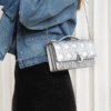 DIOR Lady Clutch Metallic Silver Cannage Crossbody Bag