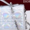 DIOR Lady Clutch Metallic Silver Cannage Crossbody Bag