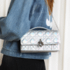 DIOR Lady Clutch Metallic Silver Cannage Crossbody Bag