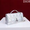 DIOR Lady Clutch Metallic Silver Cannage Crossbody Bag