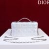 DIOR Lady Clutch Metallic Silver Cannage Crossbody Bag