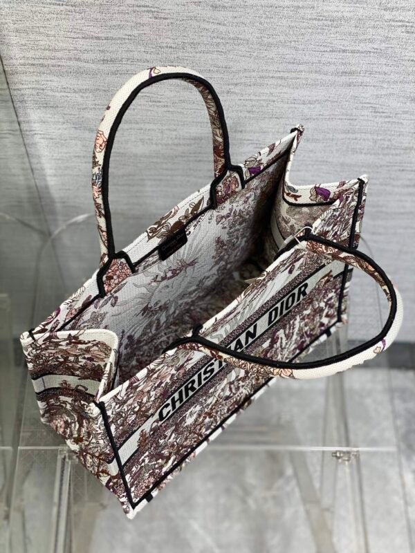 Dior Book Medium Tote Bag Heliotrope Embroidery