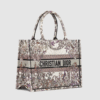 Dior Book Medium Tote Bag Heliotrope Embroidery