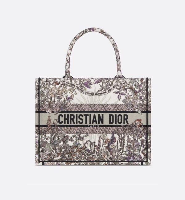Dior Book Tote Bag Heliotrope Embroidery