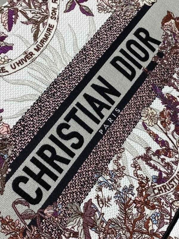 Dior Book Medium Tote Bag Heliotrope Embroidery