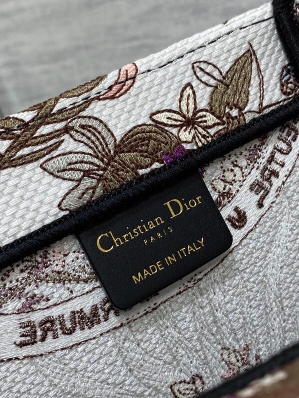 Dior Book Medium Tote Bag Heliotrope Embroidery