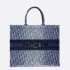 Large Dior Book Tote Denim blue