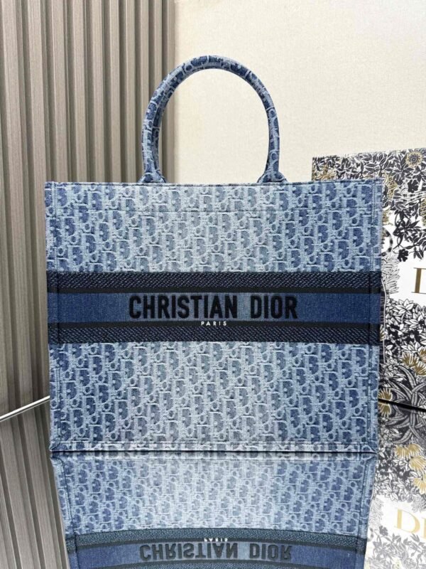 Large Dior Book Tote Denim blue