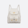 Medium Dior Caro Backpack White