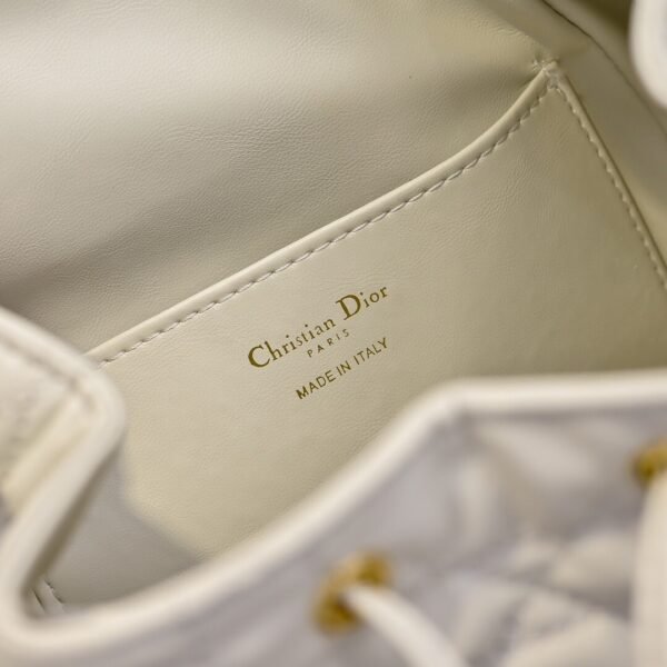 Medium Dior Caro Backpack White