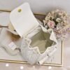 Medium Dior Caro Backpack White