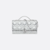 DIOR Lady Clutch Metallic Silver Cannage Crossbody Bag