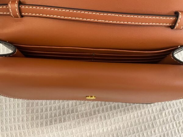 Celine Wallet on strap in Triomphe Canvas and Smooth Lambskin