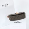 CELINE CLUTCH ON STRAP TABOU IN TRIOMPHE CANVAS AND CALFSKIN - TAN