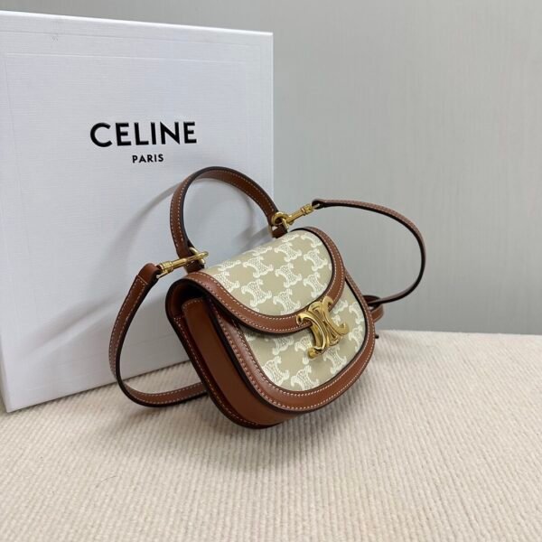 CELINE MINI BESACE CLEA in Triomphe canvas and calfskin
