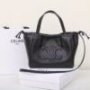 CELINE Triomphe SMALL CABAS DRAWSTRING CUIR TRIOMPHE IN SMOOTH BLACK