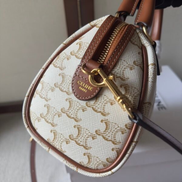 Celine SMALL BOSTON IN TRIOMPHE CANVAS AND CALFSKIN