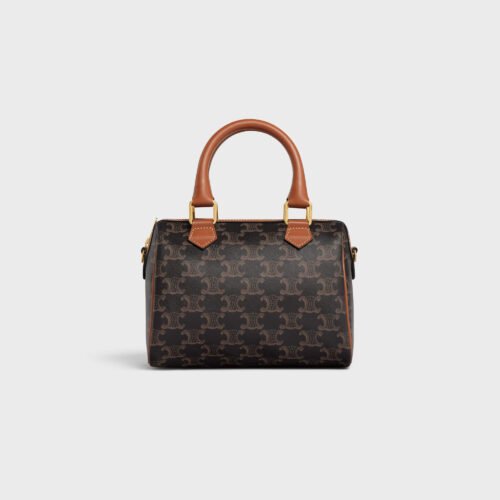Celine SMALL BOSTON IN Triomphe Canvas and calfskin