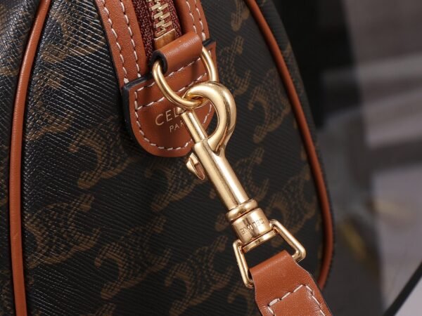 Celine SMALL BOSTON IN Triomphe Canvas and calfskin