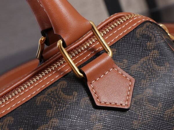 Celine SMALL BOSTON IN Triomphe Canvas and calfskin