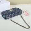 CHAIN SHOULDER BAG CLAUDE in DENIM WITH TRIOMPHE ALL-OVER