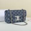 CHAIN SHOULDER BAG CLAUDE in DENIM WITH TRIOMPHE ALL-OVER