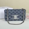 CHAIN SHOULDER BAG CLAUDE in DENIM WITH TRIOMPHE ALL-OVER